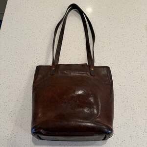 Vtg King Ranch Leather Tote Bag Brown Shoulder Western Casual Everyday Boho